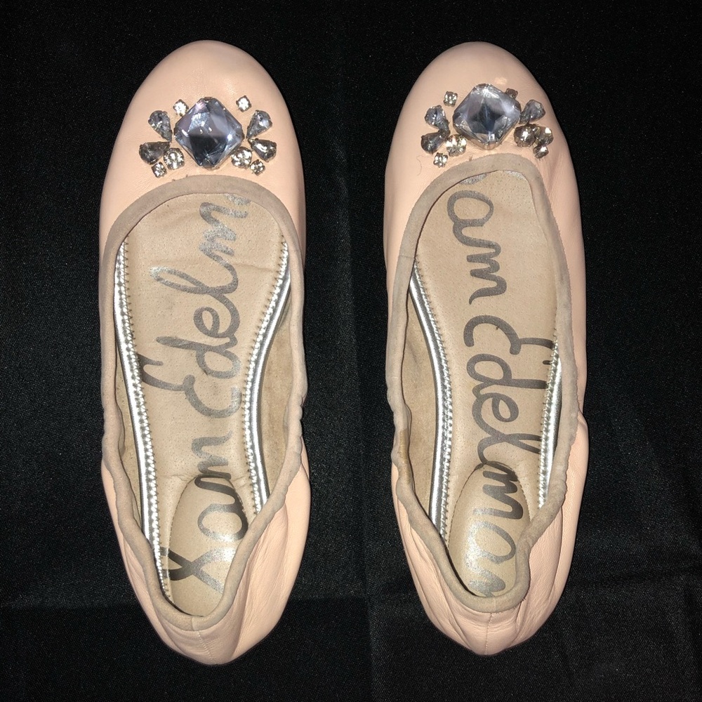 Pink Sam Edelman gem flats